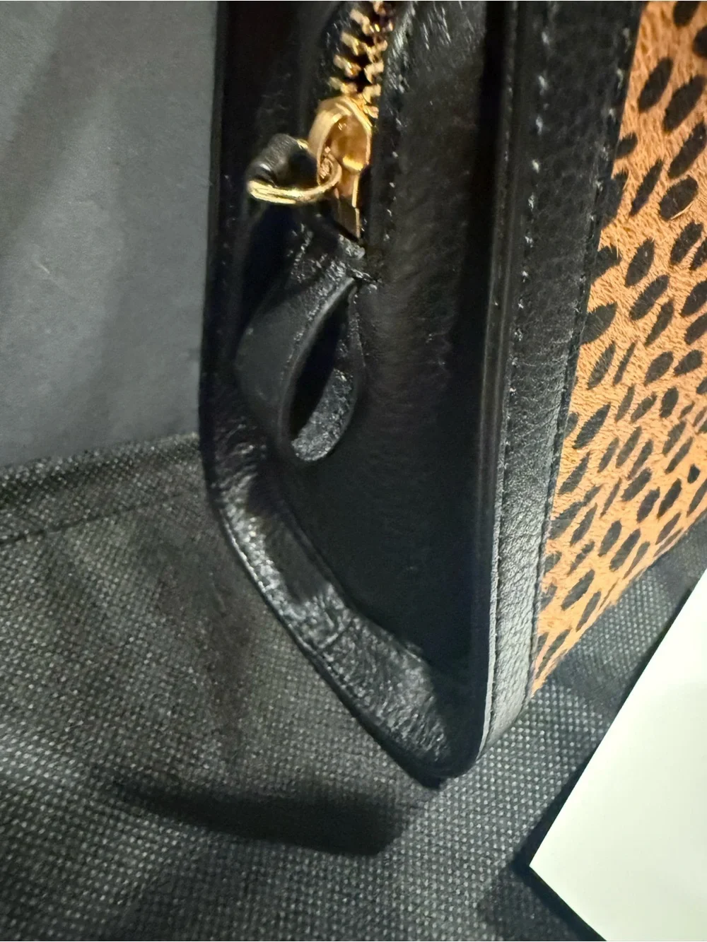 Vera Bradley Cheetah-Print Mini Satchel - Black & Tan